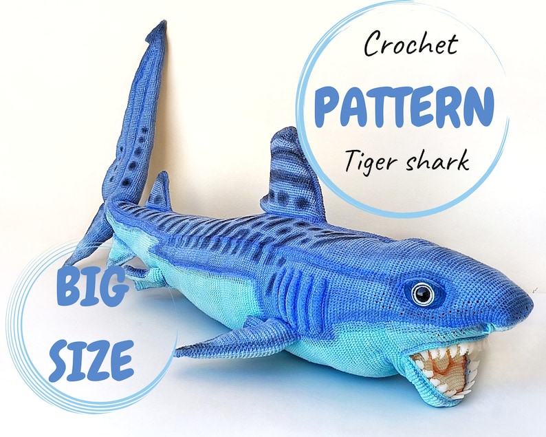 This Formidable Tiger Shark Amigurumi Pattern From Tricks Of The Crochet Is Fin-tastically Fierce!