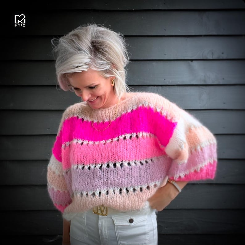 This Sweater Exudes Main Character Energy: Knit The Marina Top Striped Mohair Sweater
