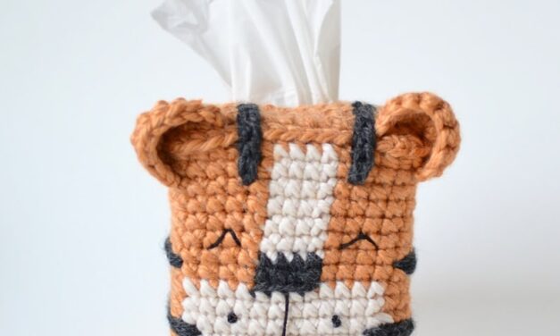 Crochet Your Own Tiger Tissue Box Cover with this Ferociously Fun Pattern! Makes a G-r-r-r-eat Gift!