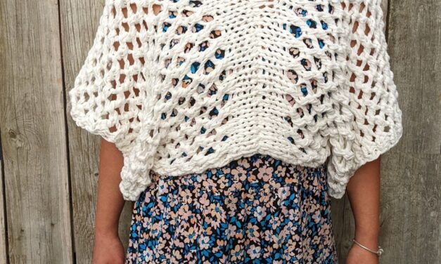 Look Great This Spring & Summer! Knit a Summer Shrug Pullover With Batwing Sleeves, Great For Beginners!