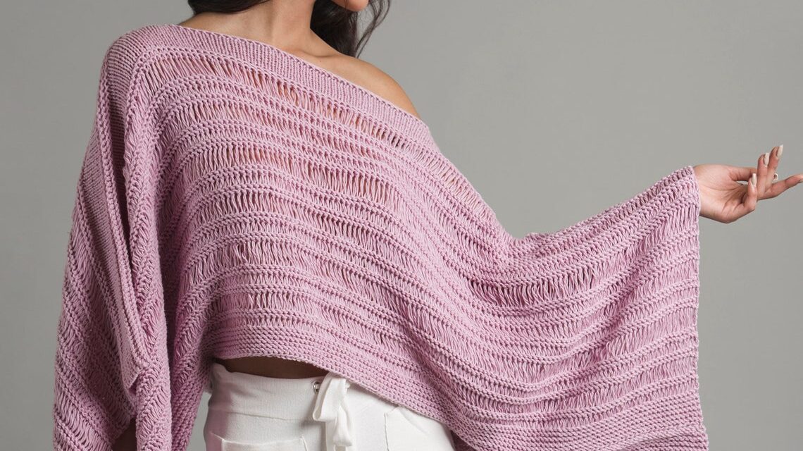 Knit an Easy Aitana Sweater For Summer, You’ll Love the Cropped Look & Boatneck Lace