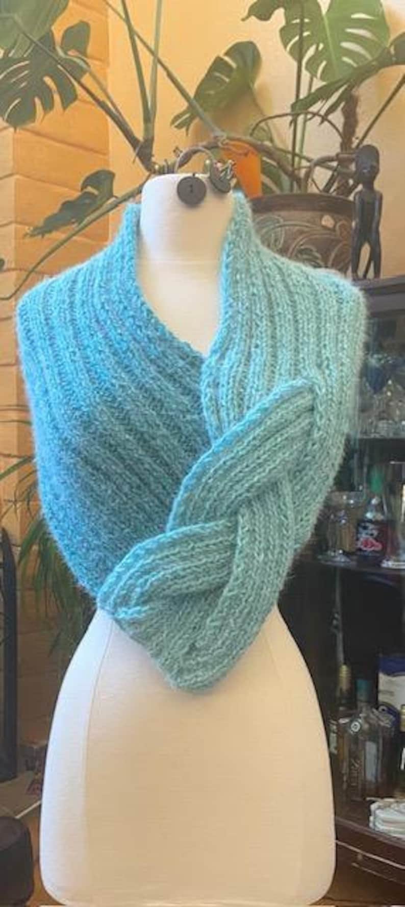 Knit a Braided Shawl Cowl Designed By Adriana Petre of 4 Kids And More