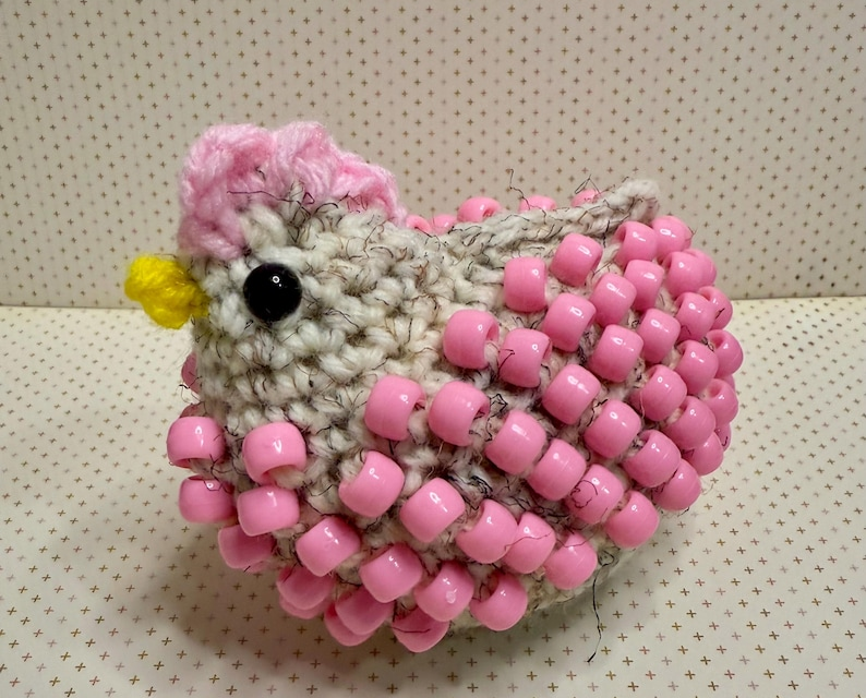 2-in-1 Bead Crochet Chicken Hen Pattern – It’s an Adorable Amigurumi AND a Fidget!