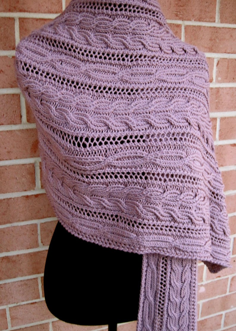 Knit a Textured 'Plockton Cable Lace Shawl' Designed By Wearable Art Emporium