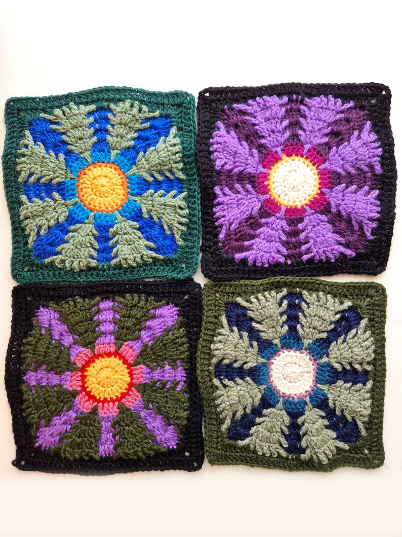 Crochet a Forest Under Moonlight – Granny Square Pattern By Merry Mandrake