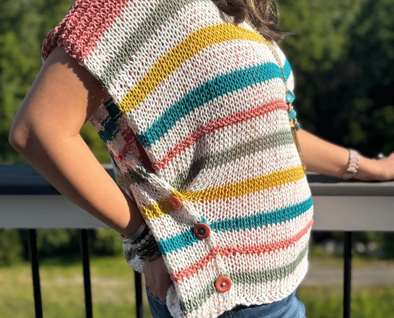 Knit A Happy Shiny Stripes Summer Top – There’s Still Time!