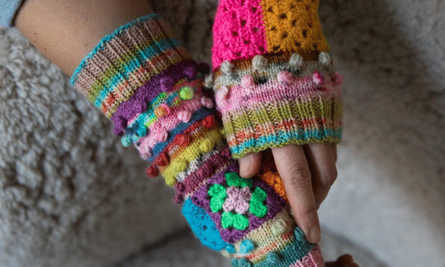 Flex Those Knit & Crochet Skills With This ‘Bobble Pop Hand Warmers’ Pattern