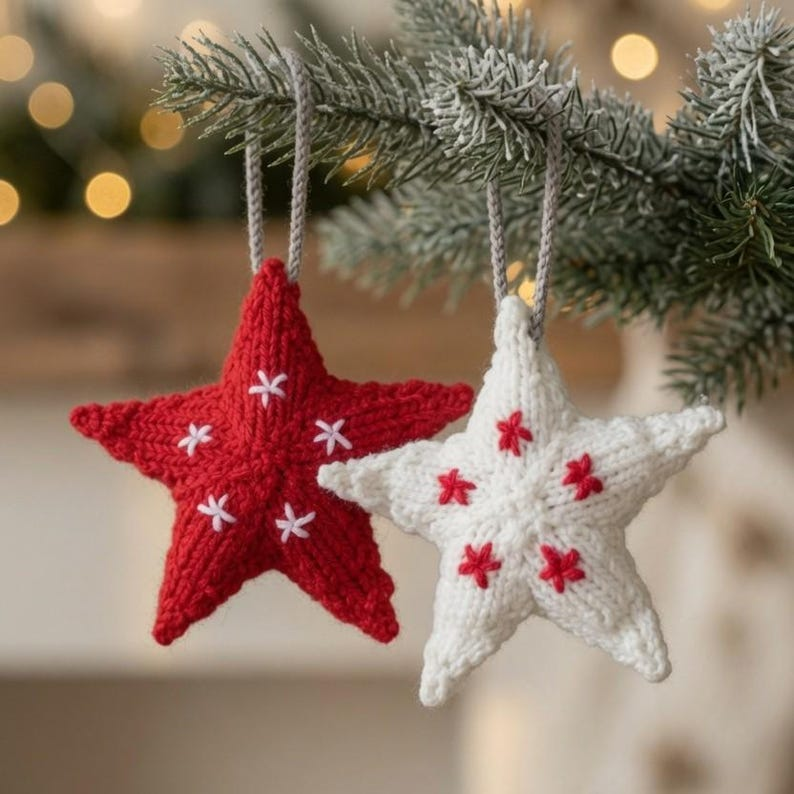 Easy Love Star Knitting Pattern for a Fast Christmas Ornament