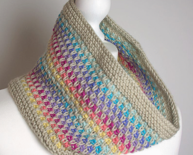 Now Casting On: WoolnHook’s Stylish Rainbow Slip Cowl