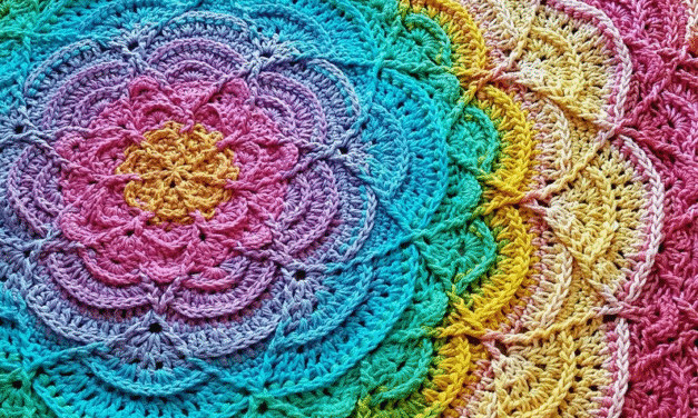 Crochet a Flower Puddles Mandala Blanket, Pattern From Madlandia