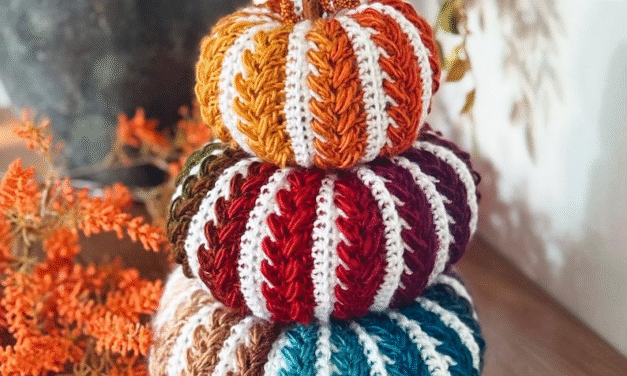 Popular Striped Crochet Pumpkin Pattern – Modern Fall Home Decor Tutorial By Briana K