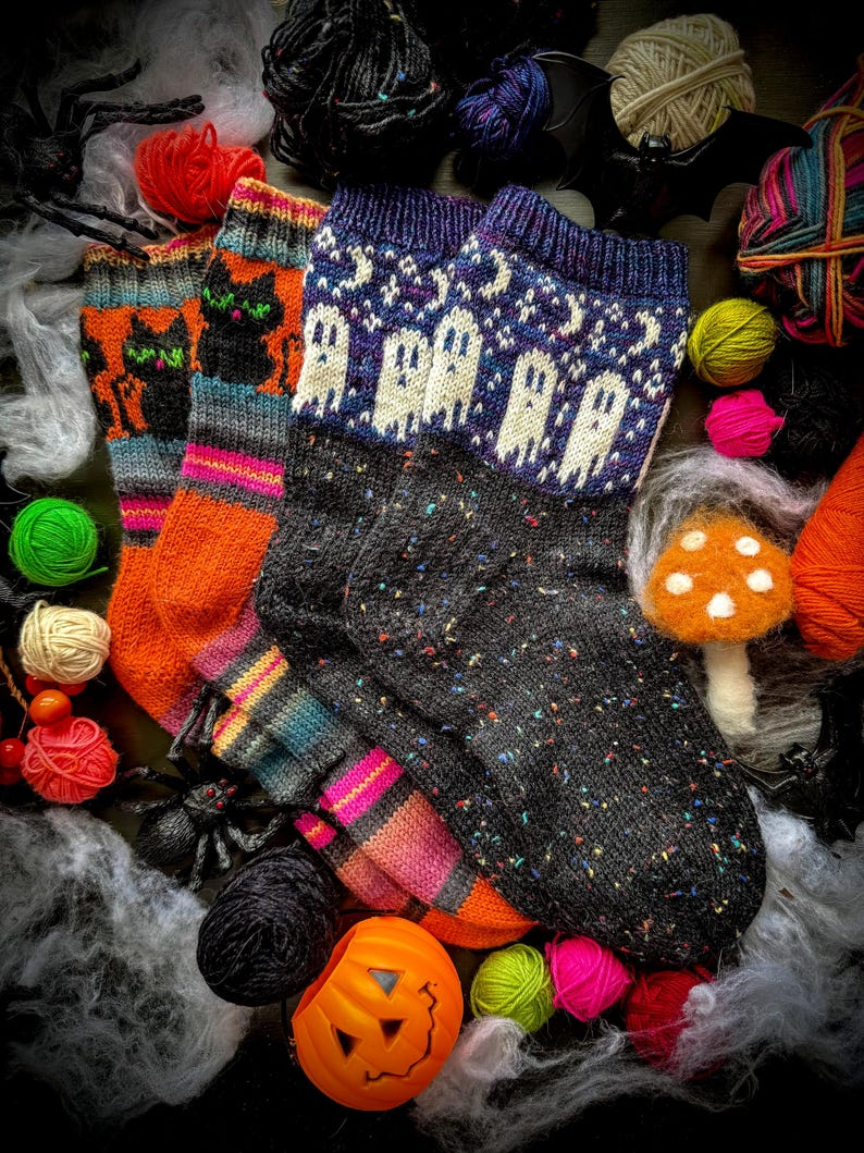 Trick or Treat Your Feet: You'll LOVE This Bewitched Socks Pattern Set From Stone Knits