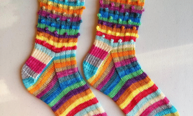 Rachel’s Bobble Socks Pop! Get the Knitting Pattern … Makes a Great Gift!
