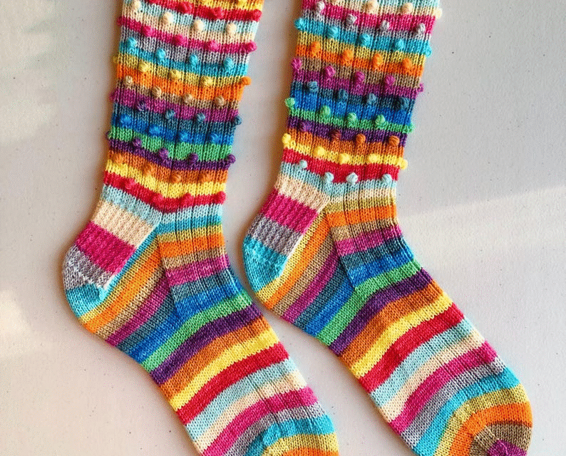 Rachel’s Bobble Socks Pop! Get the Knitting Pattern … Makes a Great Gift!
