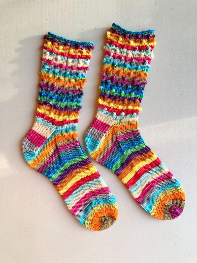 Rachel's Bobble Socks Pop! Get the Knitting Pattern ... Makes a Great Gift!