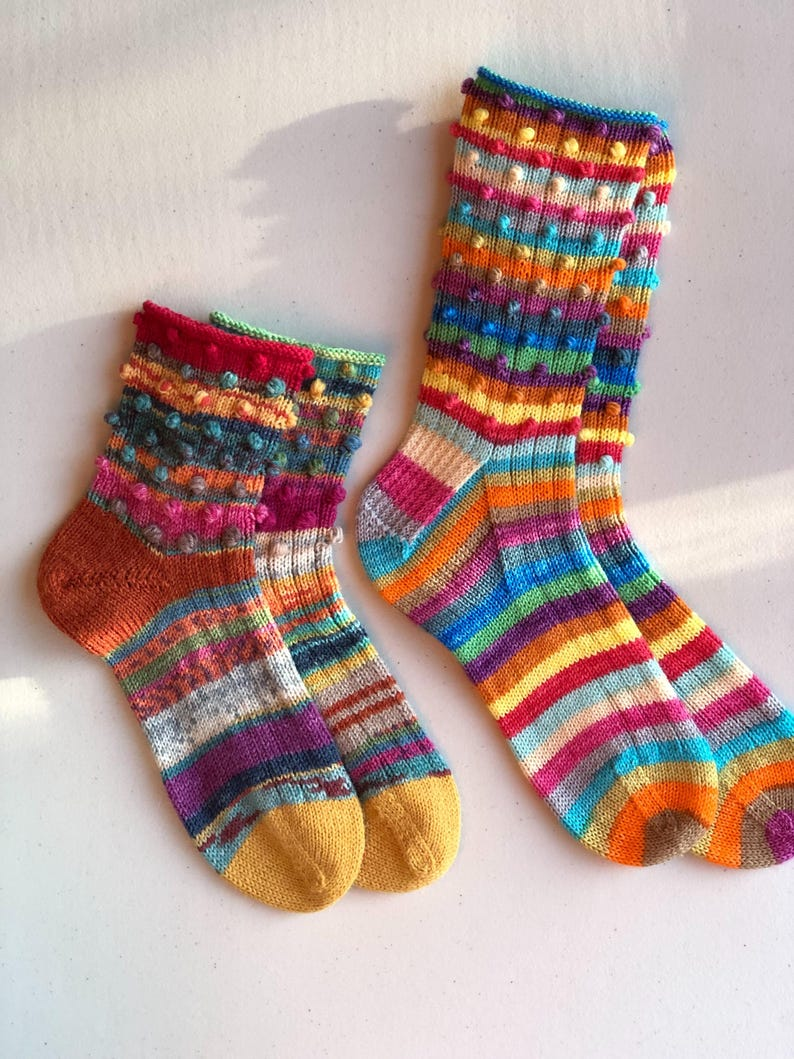 Rachel's Bobble Socks Pop! Get the Knitting Pattern ... Makes a Great Gift!