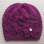 Simple Knit Hat Pattern – One Bold Flower Detail Changes Everything – In Sizes From Baby To Adult