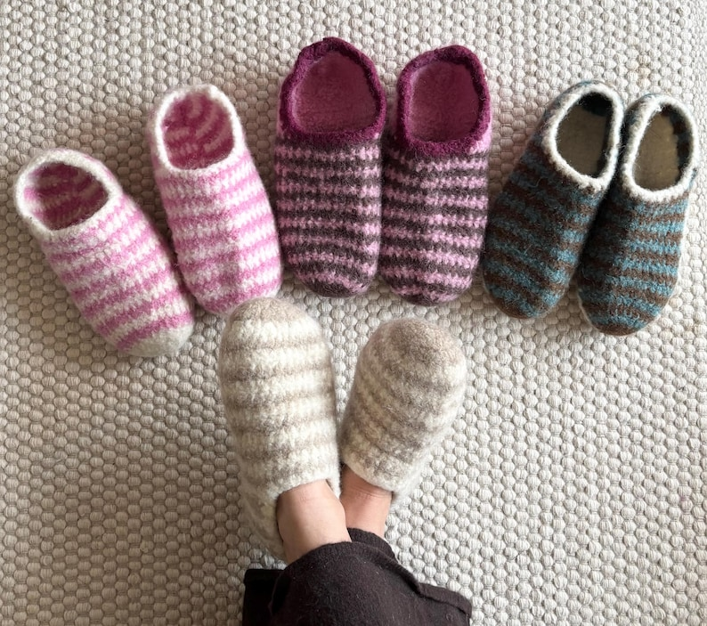 The Best Felted Slippers Patterns For Knitters & Crocheters - 6 Popular Patterns Including The Famous Sailor Slippers!