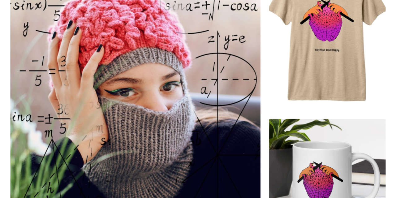 Gifts For Knitters: The ‘Knit Your Brain Happy’ T-Shirt & Mug Collection, Plus a Brainy Balaclava Pattern!