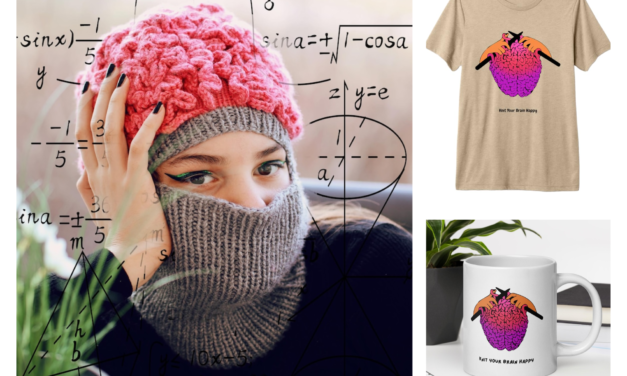Gifts For Knitters: The ‘Knit Your Brain Happy’ T-Shirt & Mug Collection, Plus a Brainy Balaclava Pattern!