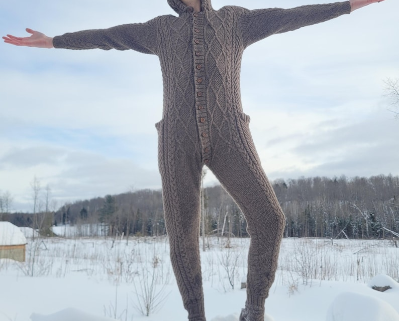 This ‘Ultimate Cabled Adult Onesie’ Knitting Pattern Has FEET … Start Now, Have It In Your Life By Winter