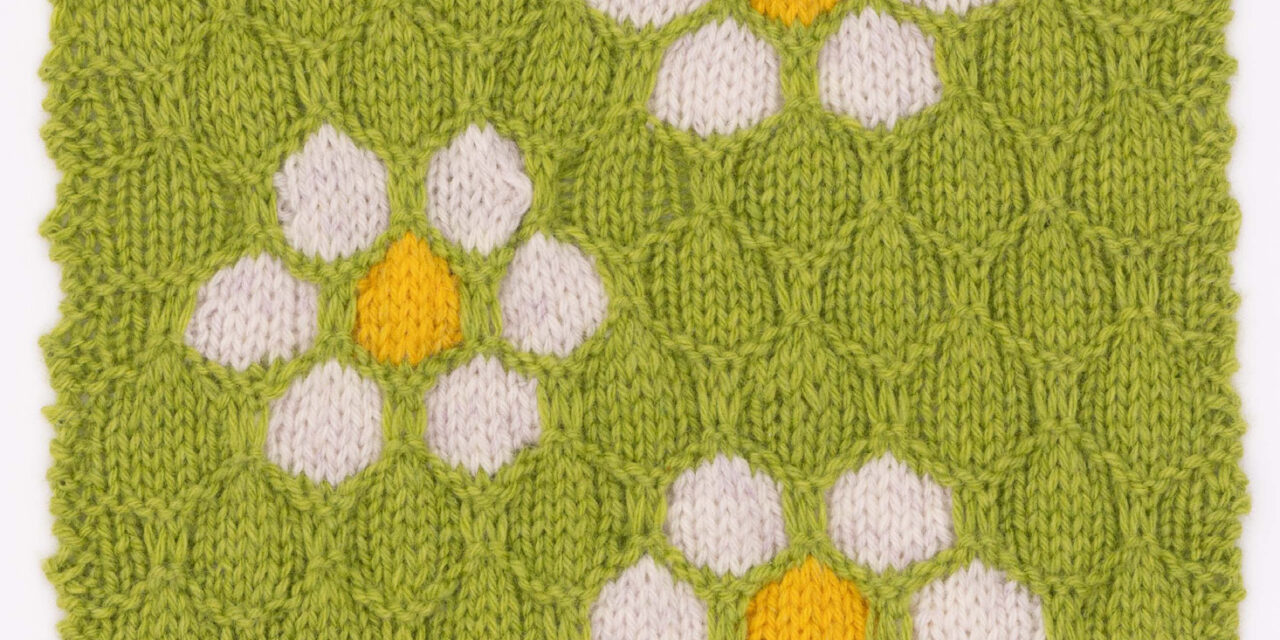 Bring Spring Home With This Field of Daisies Tile Pattern For Knitters