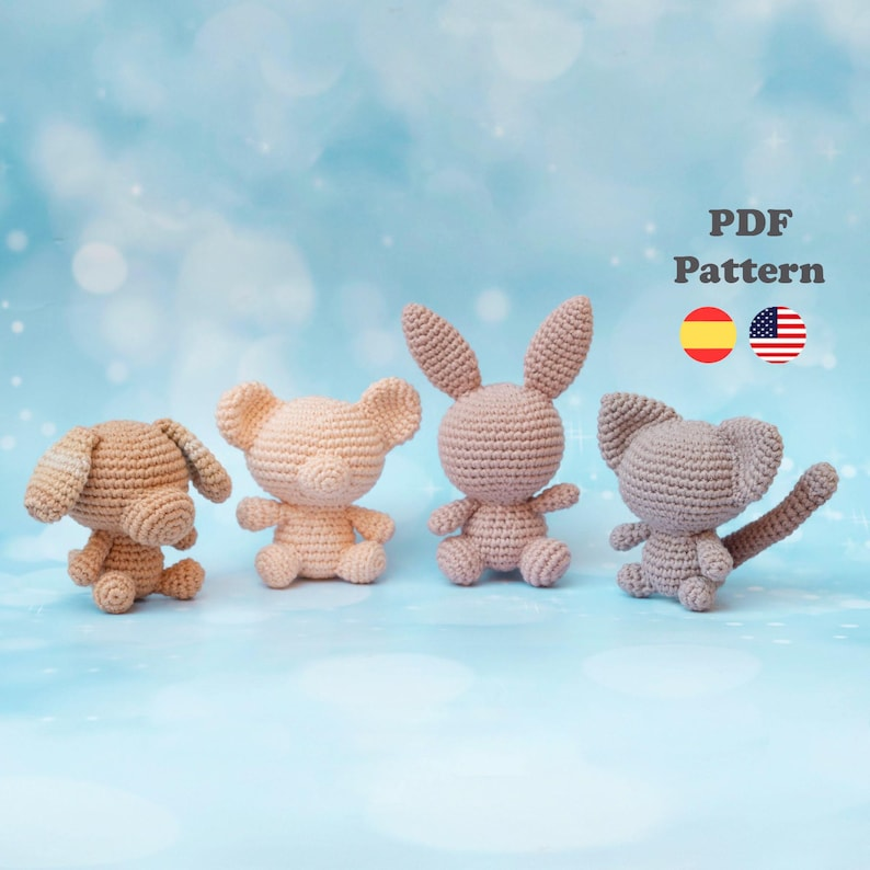 Basic Doll Pattern Bases For Crocheters, Four Sizes ... Plus, Bonus Animals - Dog, Bear, Bunny, Fox