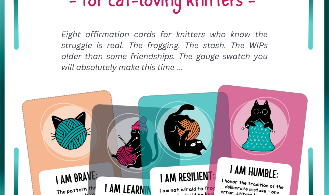 Printable Affirmation Cards For Knitters Who Love Cats – Instant Digital Download
