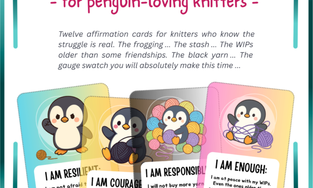 Printable Affirmation Cards For Knitters Who Love Penguins – Instant Digital Download