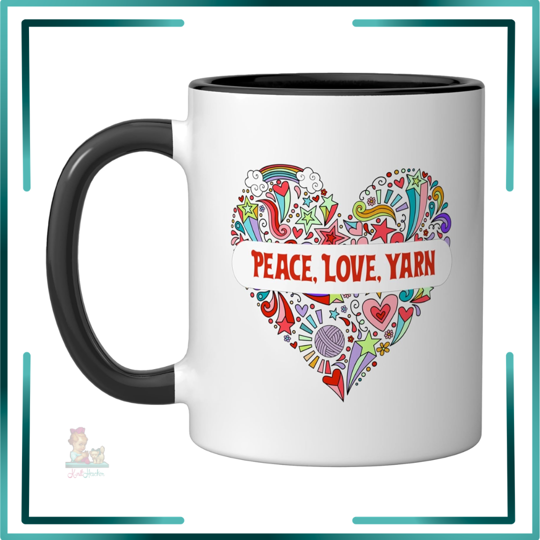 'Peace, Love, Yarn' Mugs