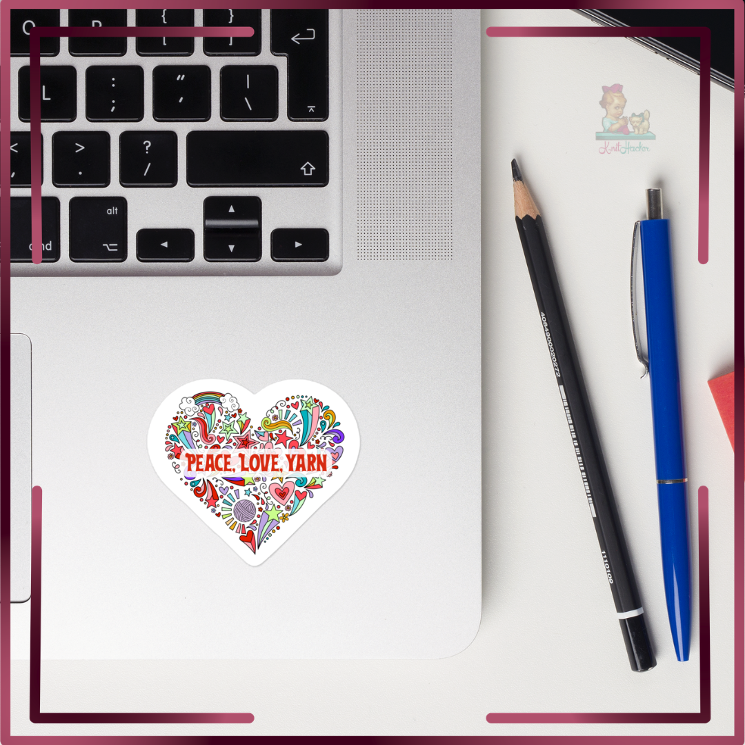 'Peace, Love, Yarn' Stickers
