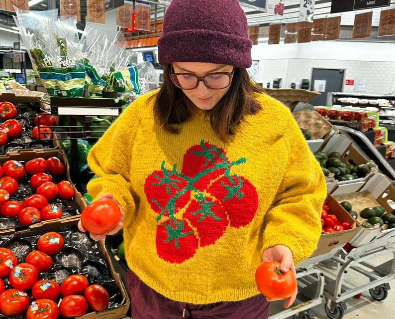 You Say Tomato, I Say Wearable Pop Art – Creative Knitted Tomato Sweater Pattern!