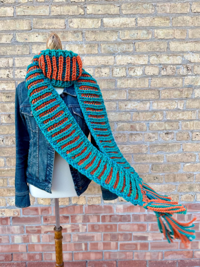 Your Next Favorite Knit: The 'Switch It Up Scarf ' Scarf Pattern Uses Fisherman’s Rib Stitches In The Most Creative Way