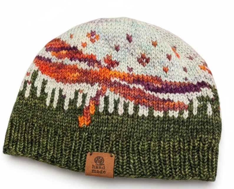 Knit Dragonfly Hat Pattern by Hallie Richter – My Favorite Apex Predator!