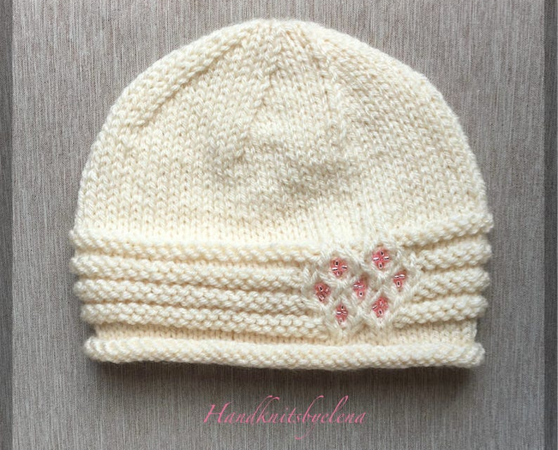 Simple Knit Hat Pattern – One Beaded Detail Changes Everything – In Sizes From Baby To Adult