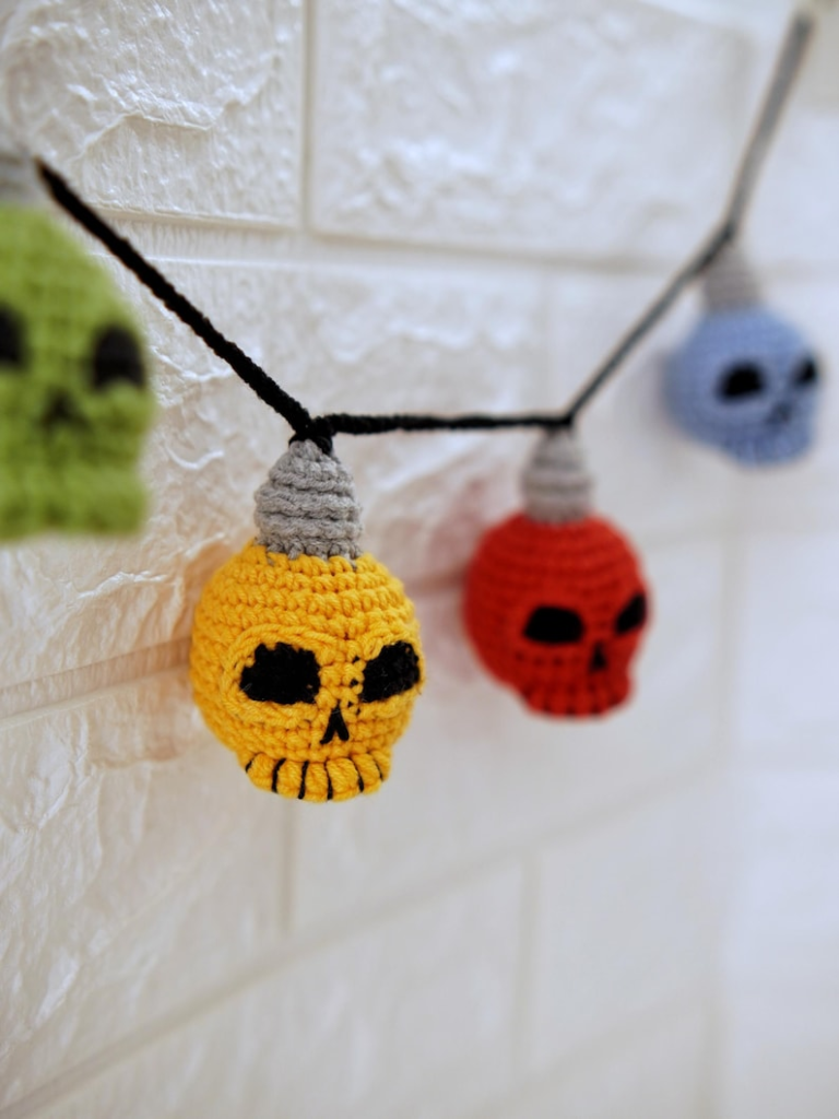 'Tis The Season For Crochet Skull String Lights - The Halloween Garland Your Home Deserves