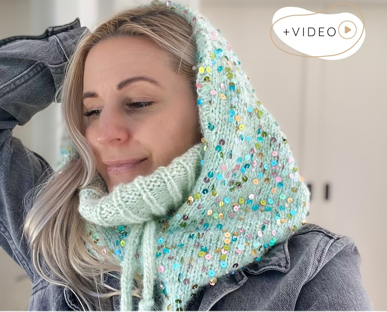 Pattern To Knit An Adjustable Hooded Cowl – Clever Design Keeps Your Head AND Neck Warm